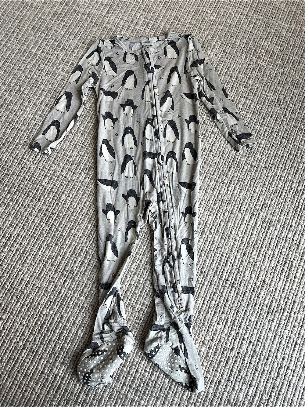 Angel Dear Holiday Penguins 2-Way Zipper Footie Pajamas Baby 12-18M
